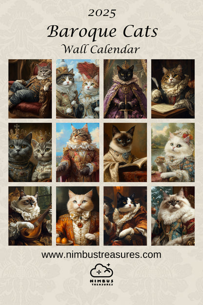 2025 Cute Baroque Cat Calendar